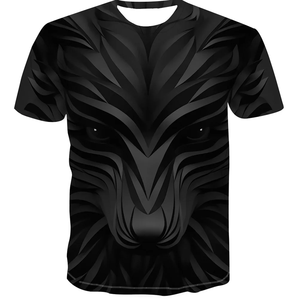 

3D Fox wolf head T shirt New Print T-Shirt 3d T-Shirt Summer Trendy Short Sleeve T-Shirt Top Men/Female Short Sleeve Top