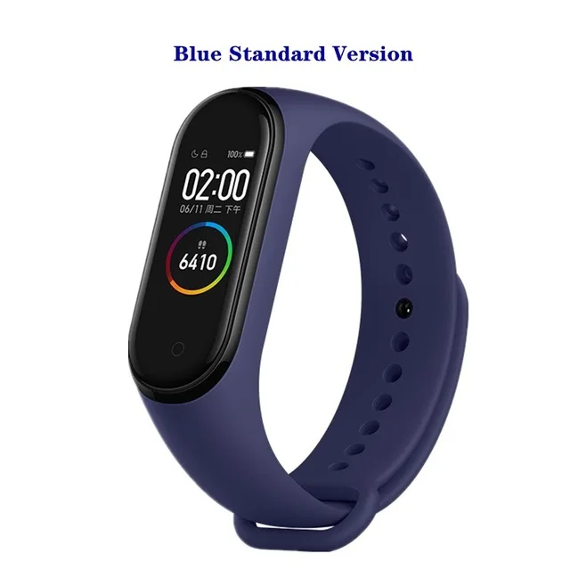 blue Xiaomi mi Band 4, умный браслет 3, Bluetooth 5,0, браслет для фитнеса, Traker AMOLED, цветной сенсорный экран, mi Band 4, спортивный, Smartband 4 - Цвет: blue