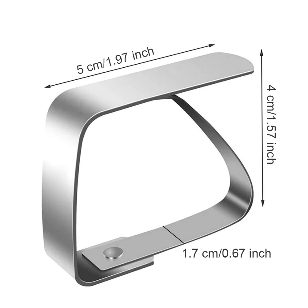 

10PCS Table Useful Cloth Stainless Steel Clip Adjustable 5x4cm Wedding Table Cover Clamp Holder Round Tablecloth Stable Clip