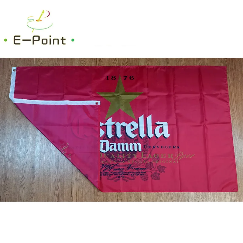 Estrella Damm Beer Flag 3ft*5ft (90*150cm) Size Christmas Decorations for Home Banner Indoor Outdoor Decor BER111 | Дом и сад