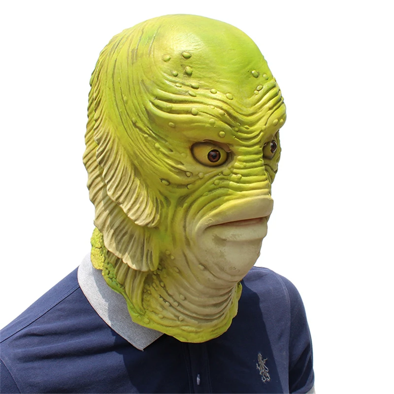 Рыбий Монстр Латекс унисекс фильм косплей аниме костюм реквизит Взрослых Маска