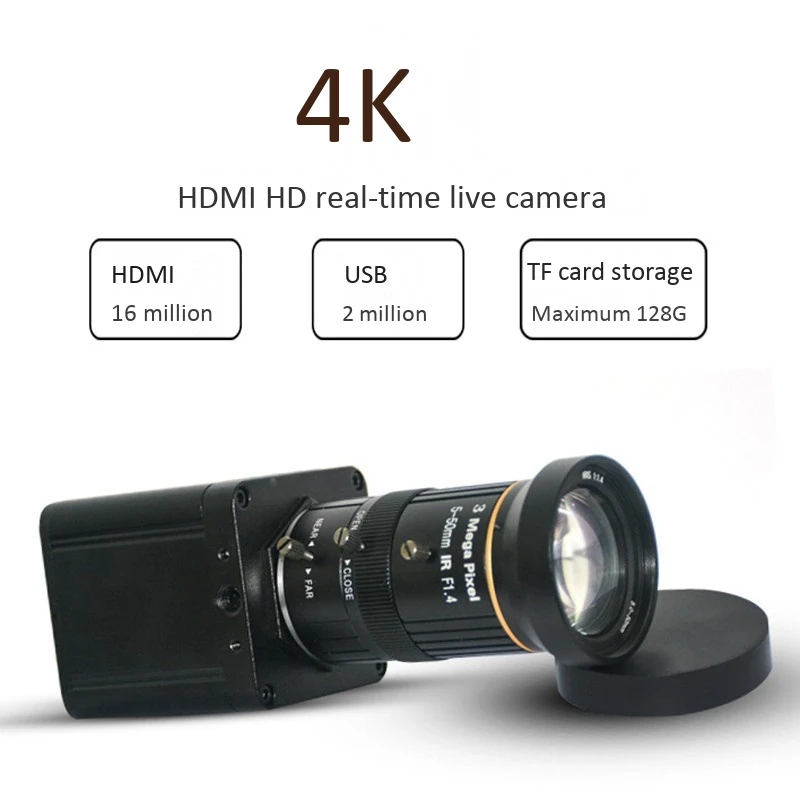 

4K HD HDMI Camera USB Industrial Camera Microscope Computer Live TV Projector Teaching 4K Photography