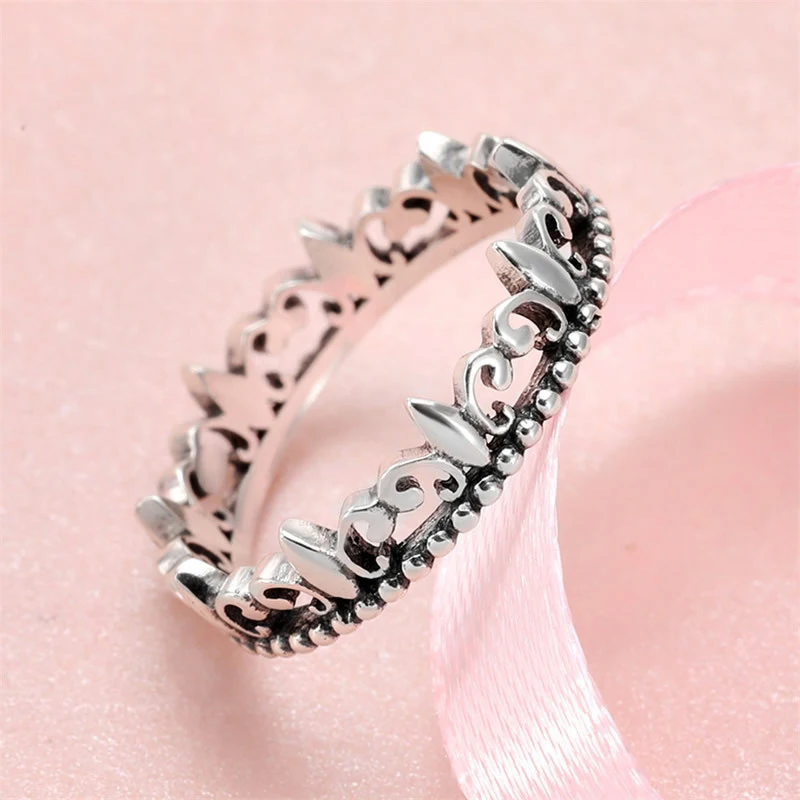 Новые богемные винтажные кольца TIONGZHE с короной для женщин тибетским серебряным