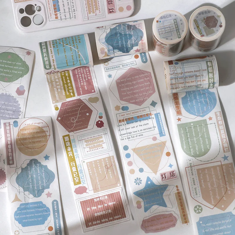 

6cm Wide Sweet Days Series English Masking Washi Tape Decorative Adhesive Small Fresh Tape Decora Diy Scrapbooking Sticker Label