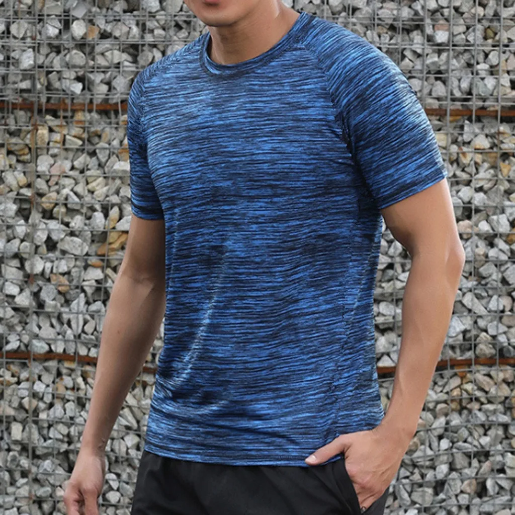 Мужская летняя спортивная быстросохнущая дышащая футболка Повседневная