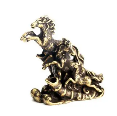 

Chinese Collectible Brass Galloping Horse Handwork Incense Insert Animal Statues