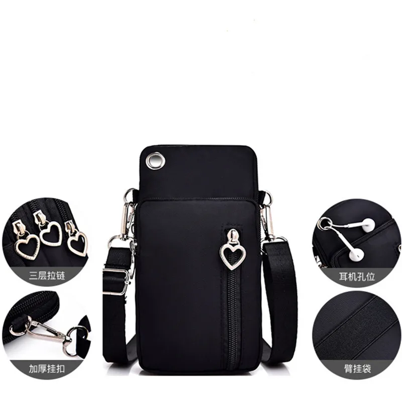 

2020 New Phone Bag Pouch For Women Shoulde Bag Card Holders Girl Handbag Ladies Clutch Phone Purse Nylon Wallet