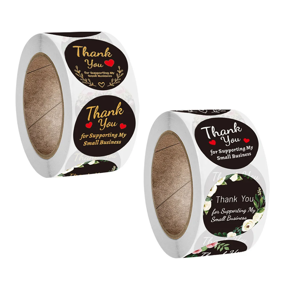 2 Rolls/1000pcs Thank You Gift Packing Sealing Sticker Label Decals Decoration Business Stationery | Дом и сад