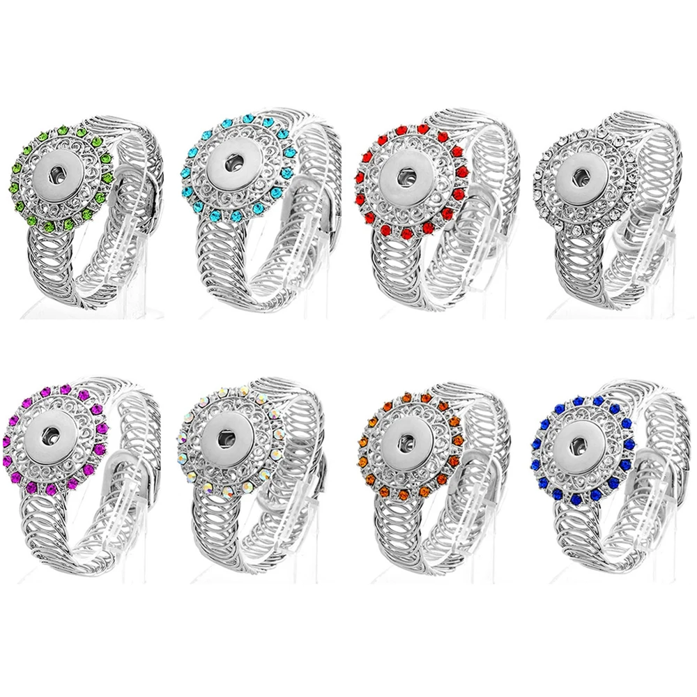 Новые оснастки кнопки браслеты браслет кристалл регулируемый подходит 18 мм