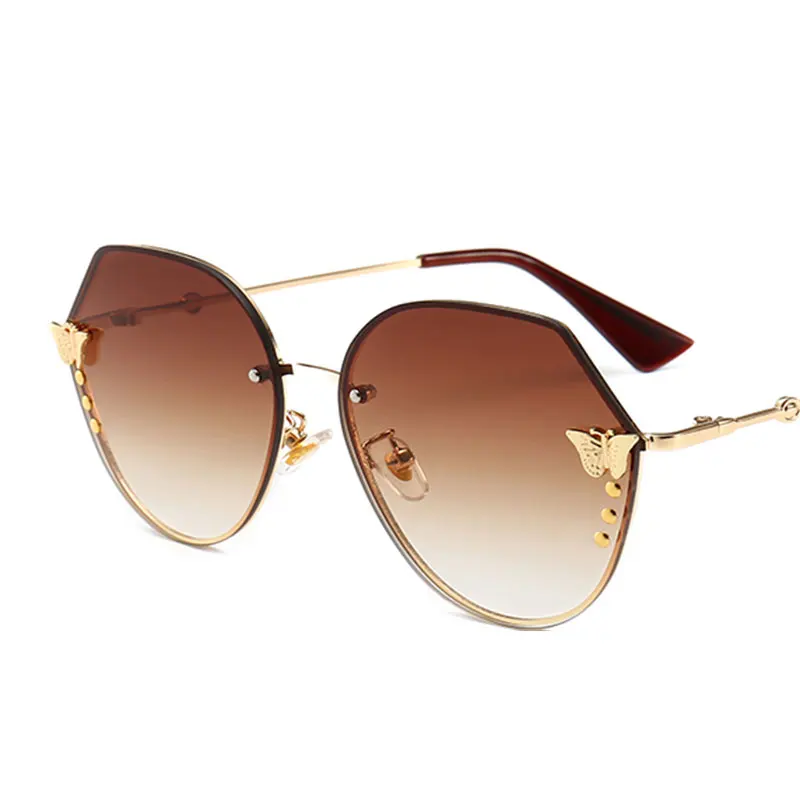 Поддельные Роскошные брендовые большие металлические пчелы солнцезащитные очки