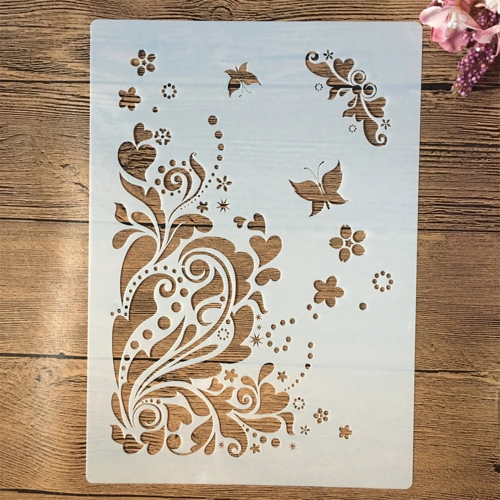 Трафареты A4 29 см в виде бабочки цветов сада сделай сам слоистые стены