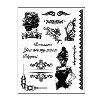 lady vintage clear stamps silicone seal for diy scrapbooking card rubber stamps making photo album handemade crafts decor