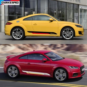 Автомобильная наклейка, полосы для спортивной двери и боковой юбки для Audi TT TTS TTRS Roadster Coupe 2008-2018, внешние аксессуары, наклейки для кузова автомобиля