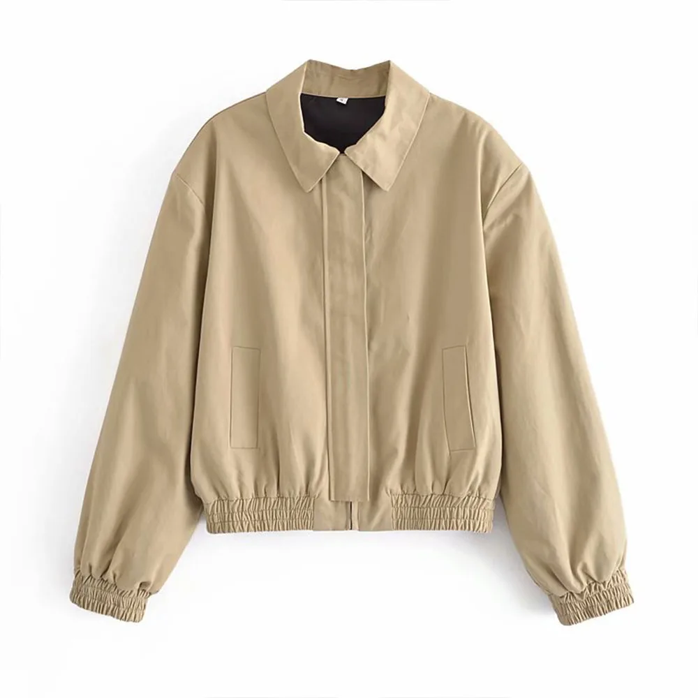 

2021 Spring and Autumn new women's clothing minimalist tooling style letter printing short flight jacket jacket jacket ZA