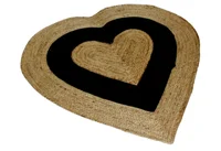 Rug Natural Jute Heart Shape Jute Rug Unique  Handwoven Carpet Modern Home Living Area Rug for Living Room 36x36Inches