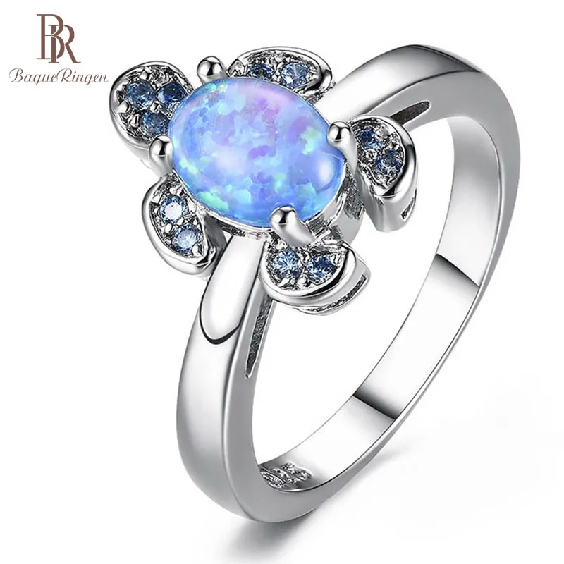 Кольцо Bague Ringen из серебра 925 пробы для женщин, простой креативный дизайн, в форме черепахи, опал, морской синий цвет, вечерние, для свиданий, подарок студенту
