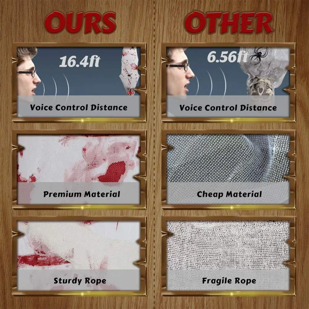 Ourwarm Хэллоуин вечерние украшения кокон труп 72 дюйма Висячие трупы с светодиодный