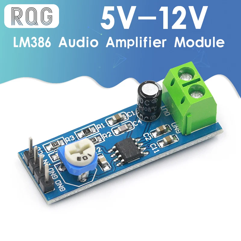 200 увеличение времени 5V-12V LM386 аудио модуль усилителя 10K регулируемые
