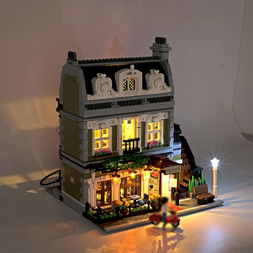 Светодиодный светильник в комплект для 10243 Париж Ресторан Дом строительные блоки