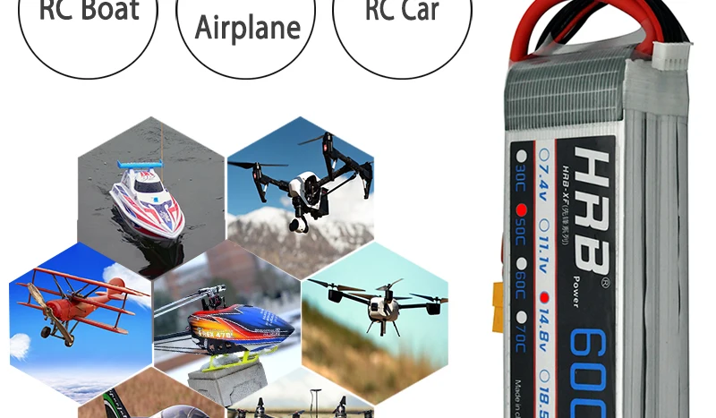 HRB 4S 14,8 V 6000mah Lipo батарея 50C XT60 XT90 XT90-S EC5 Deans T XT150 AS150 RC FPV Дрон самолеты вертолет автомобиль грузовик запчасти