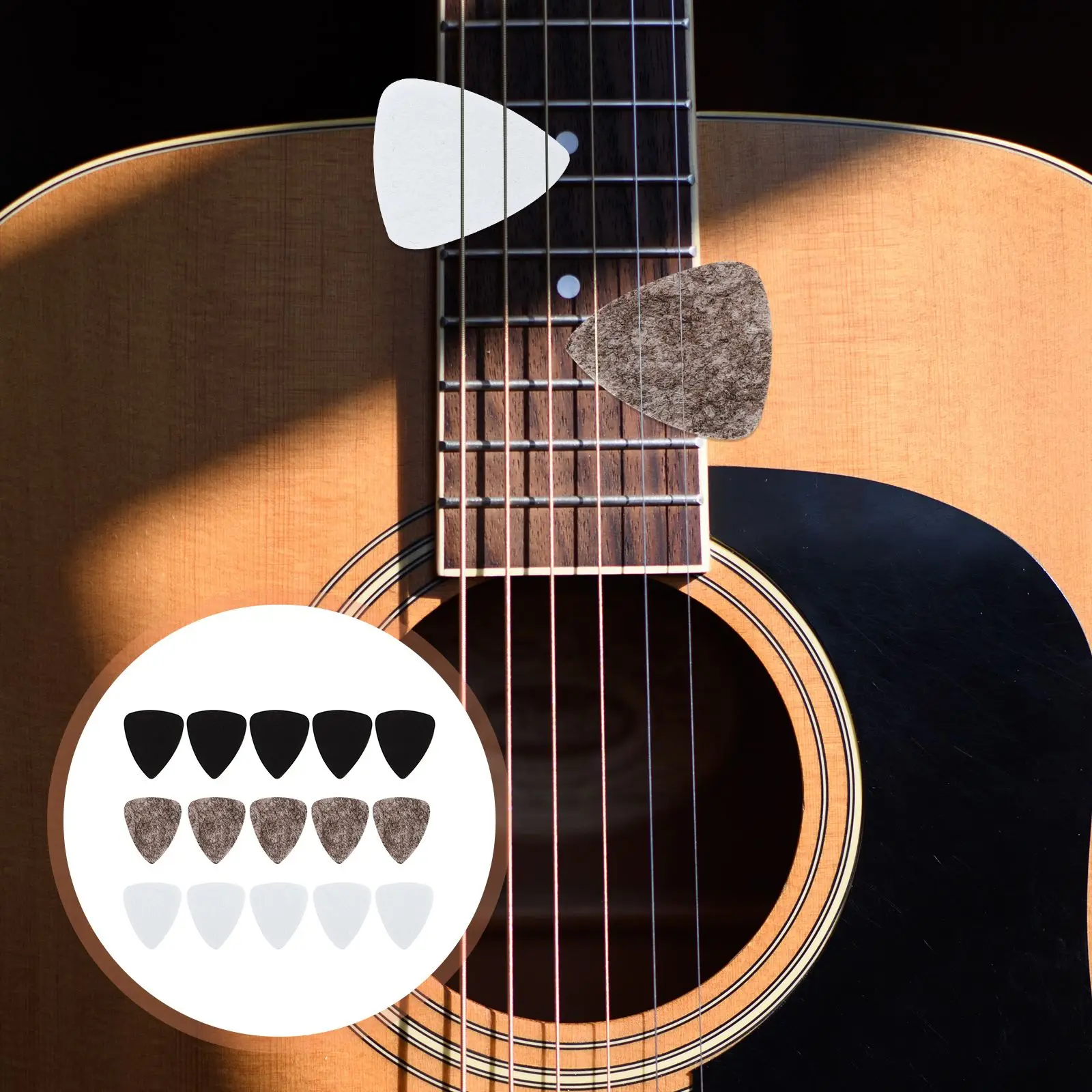 

15Pcs Guitar Picks Professional Guitar Plectrums Music Instrument Picks Ukulele Plectrum Electric Guitar Instrument Accessories