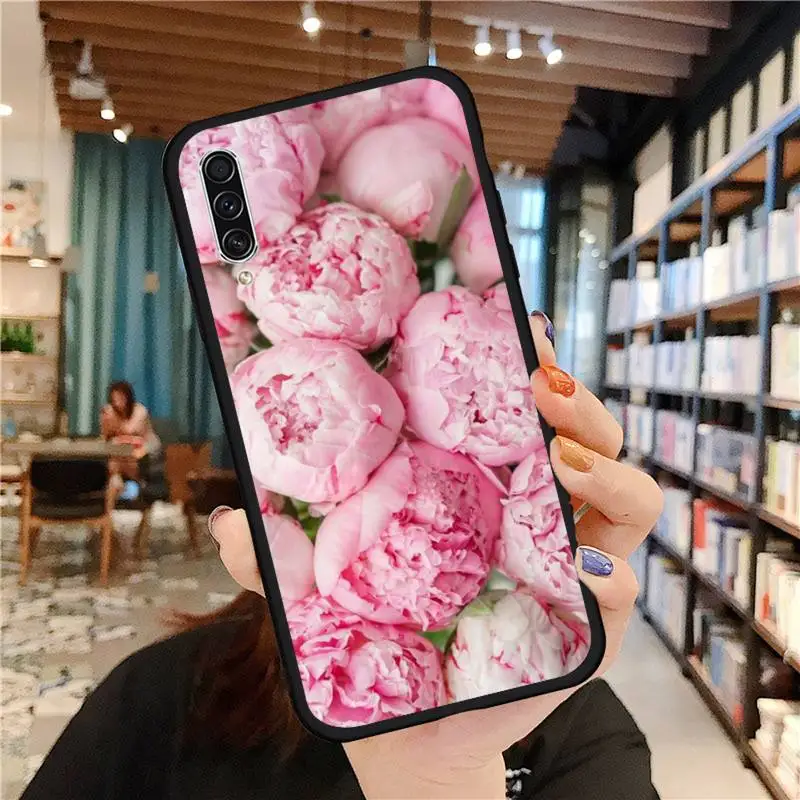 

Pink Purple Peony Flower On the Vase Phone Case For Samsung A20 A30 30s A40 A7 2018 J2 J7 prime J4 Plus S5 Note 9 10 Plus