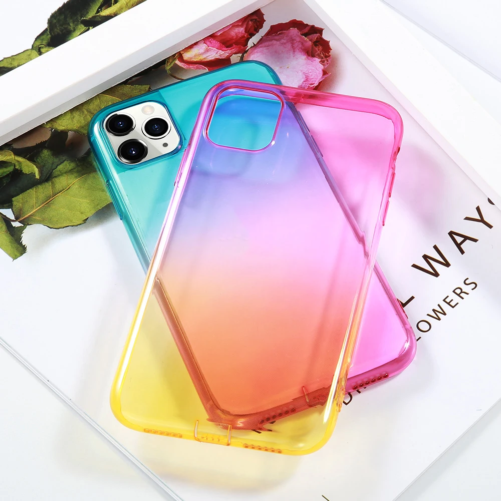 Градиентный телефонный чехол для iPhone 11 Pro XS MAX XR X мягкий силиконовый s 7 8 6 6S Plus 5 5S SE
