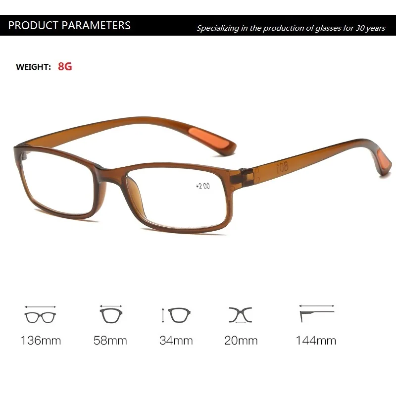 Очки TR90 для чтения при пресбиопии мужчин и женщин модные светильник кие