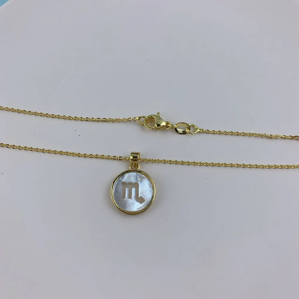 12 созвездий зодиака белая Морская ракушка резной кулон ожерелье | Украшения и