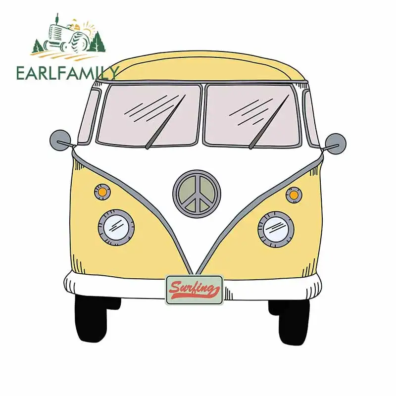 

EARLFAMILY 13 см x 12,8 см для ретро серфинга Ван солнцезащитные виниловые наклейки на машину Материал наклейка для автомобиля Стайлинг водонепрони...
