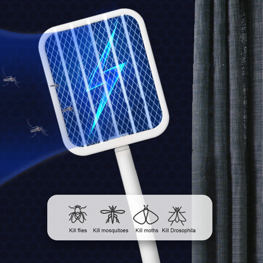 

Foldable Electric Insect Mosquito Swatter 2 in 1 Mosquito Killer Trap Lamp Household Indoor Fly Bug Zapper Racket
