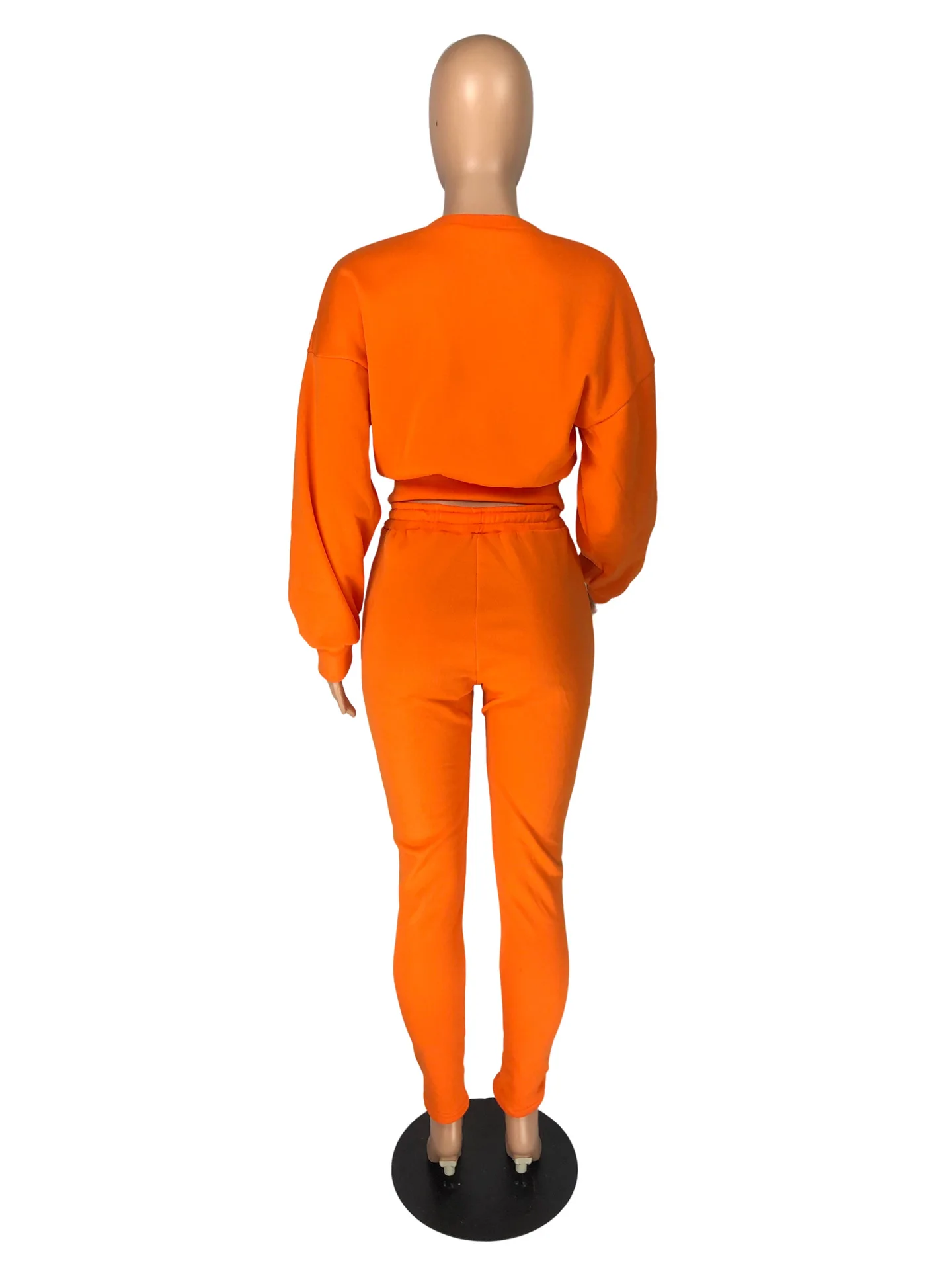 

Fall 2020 outfits for women matching sets Cross lace-up sweatshirt+sweatpant sweatsuit Black orange yellow gray sweat suits