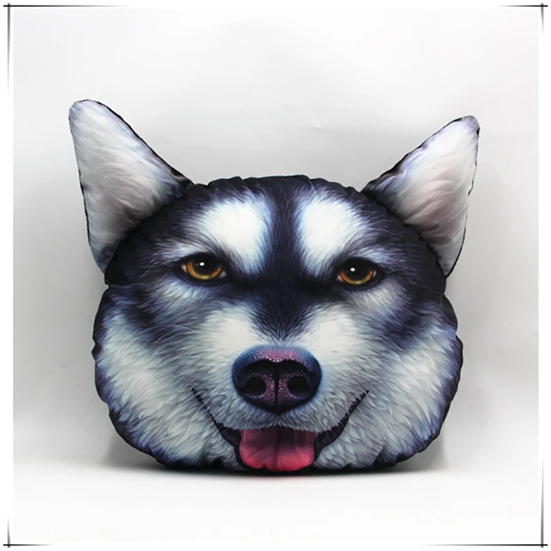 3D k-wow simulation funny pillow boys 2 ha creative plush dog Husky Japanese Akita nap |