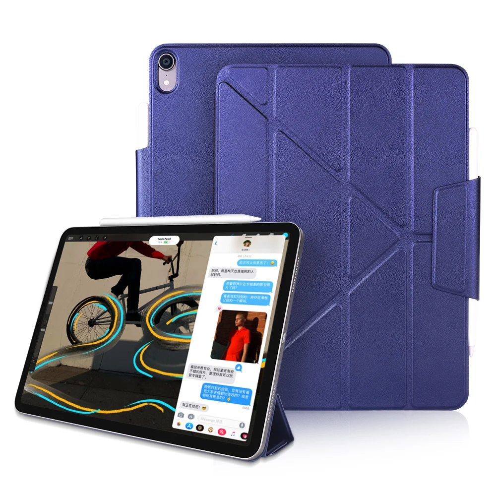 

For Air 4 10.9 2020 Smart Case For Ipad 10.9 inch 2020 Air 4 4th Generation 2020 with Pencil Holder Pu leather back shell Cover