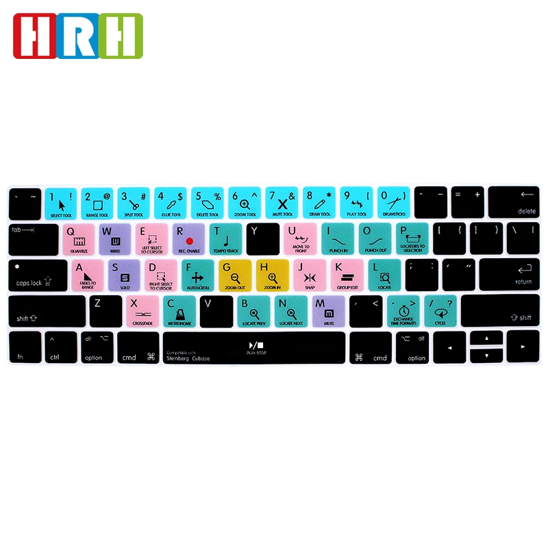 Чехол для клавиатуры HRH Steinberg Cubase клавиши быстрого доступа силиконовый чехол Macbook