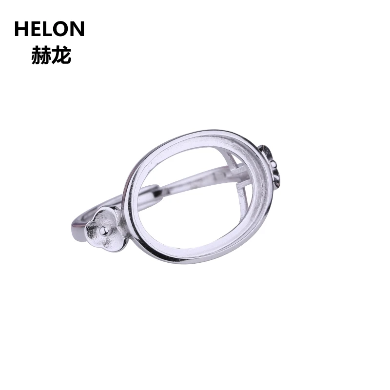 Овальный полукольцо с кабошоном серебристое 12x16 мм подходит для янтарной бусины