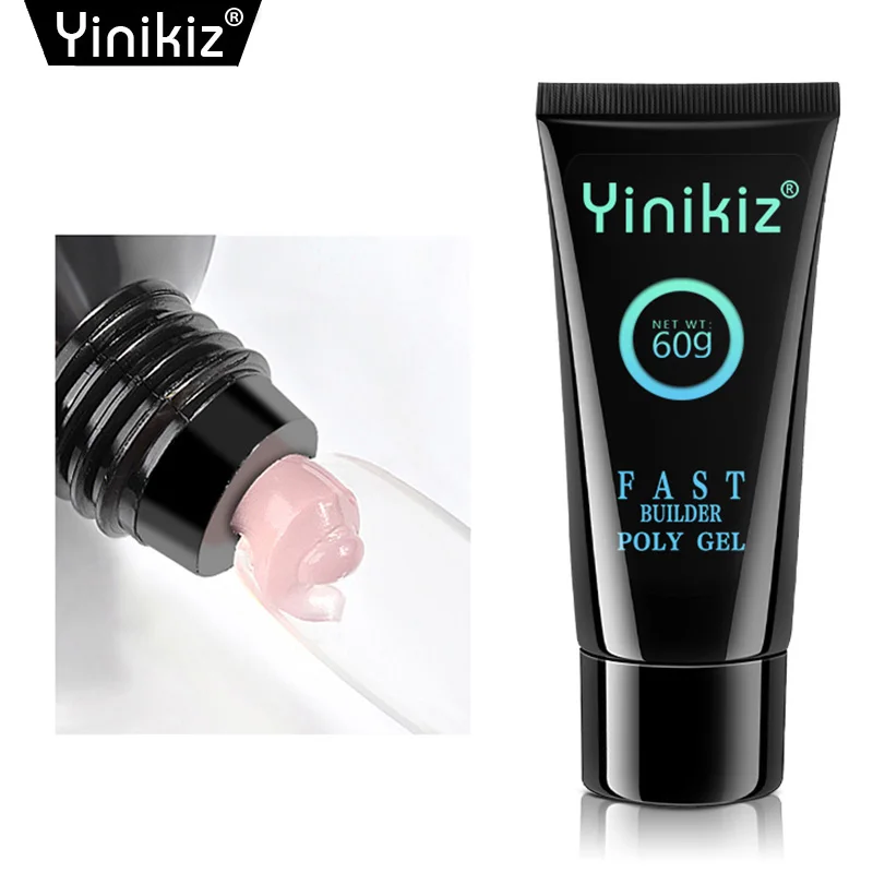 Yinikiz, Быстросохнущий УФ-гель, полигель, 60 г, 6 цветов, камуфляжный, вылечиваемый, УФ и светодиодный, лампа, твердый гель, замачиваемый, гель для ногтей, полигель