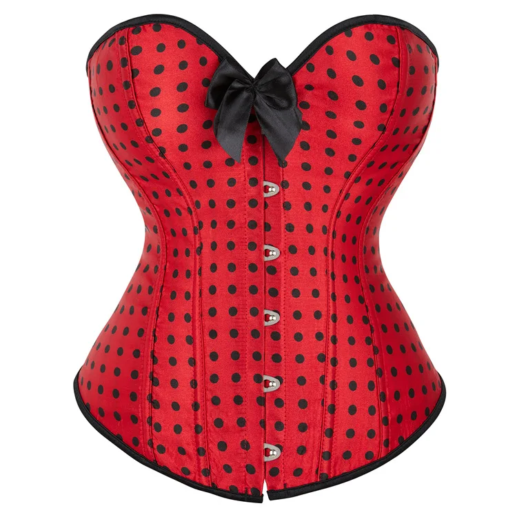 Corset with Red Dot Cute Sexy Body Shaper Upper Outer Top Shapewear Corsets and Bustiers Overbust Body Shaping Strapless Vest