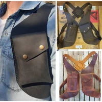 medieval gothic shoulder chest leather vest harness bag men double holster pouch pocket festival hipster purse for viking pirate