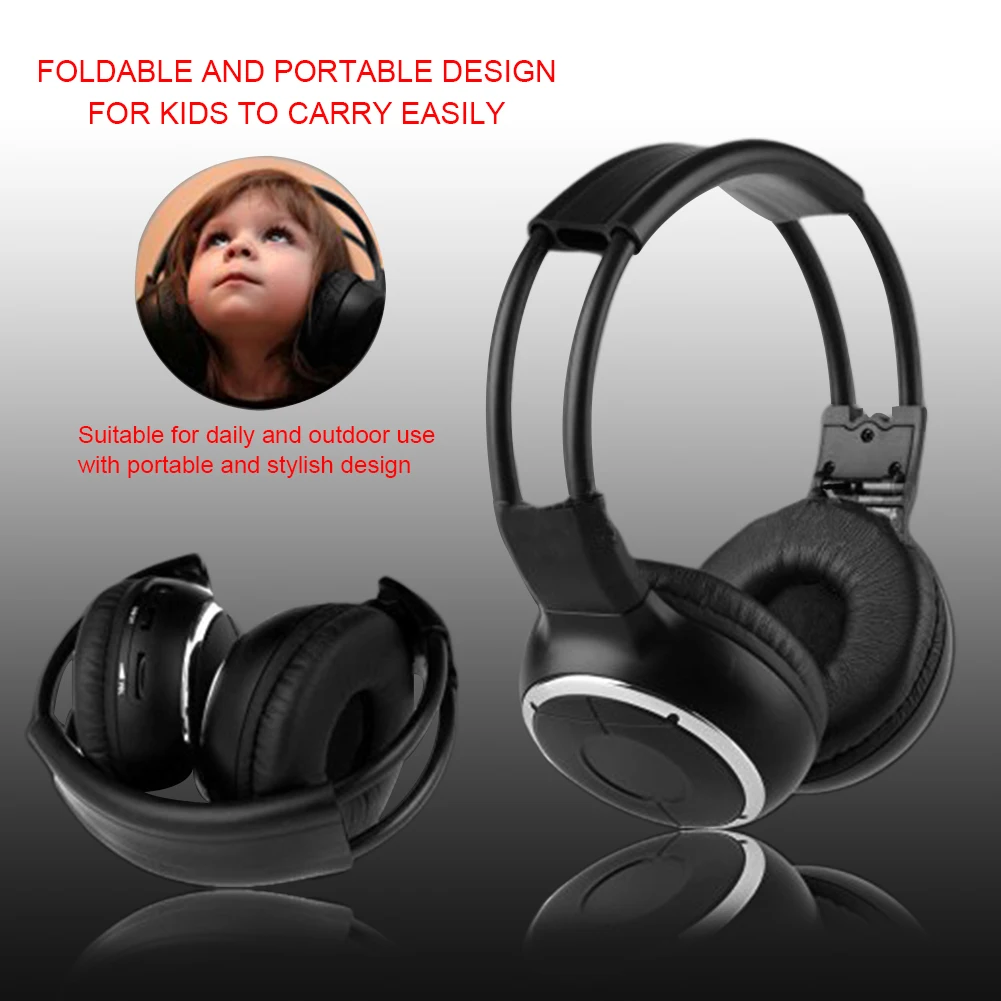 Двухканальный над ухом аудио кабель инфракрасный стерео удобные для вождения