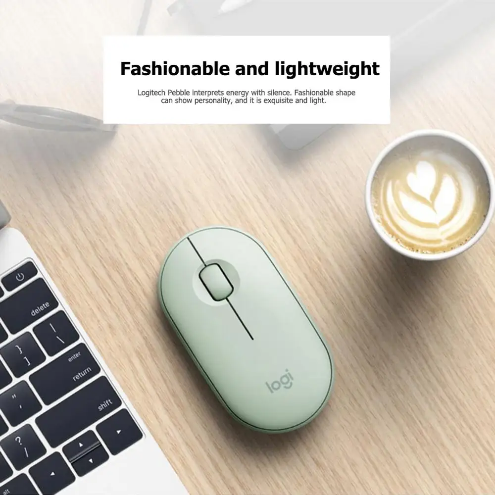 Мышь Logitech Pebble Wireless 1000DPI Высокоточная оптическая синяя зеленая розовая Бесшумная