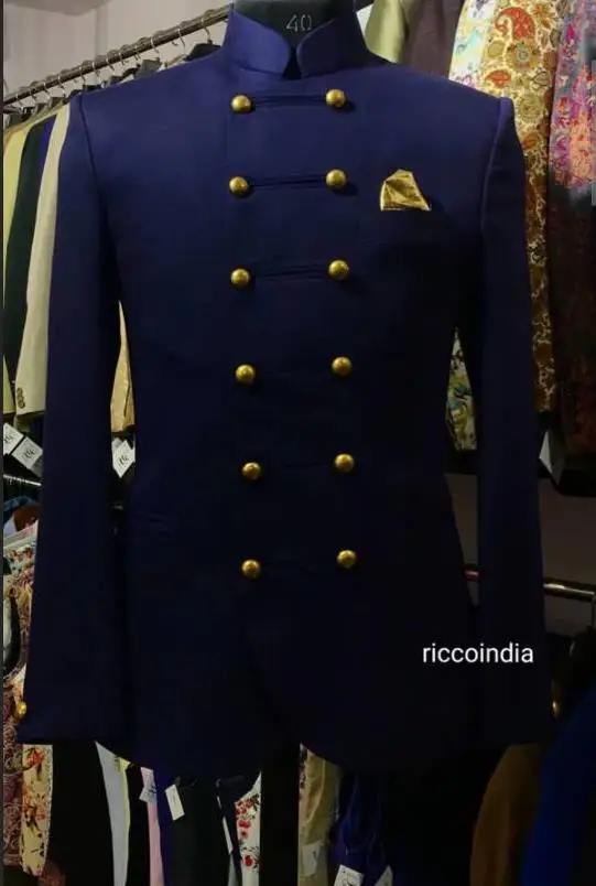 Костюм Homme темно-синие костюмы мужские капитана пиджак брюки мужской костюм - Фото №1