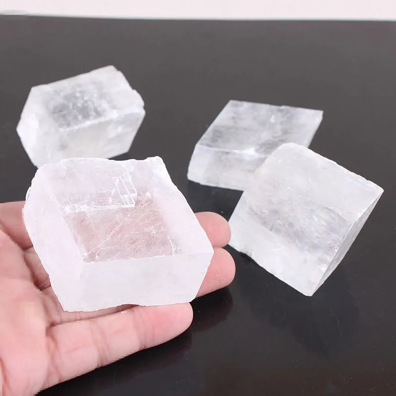 White Optical Calcite Raw Iceland Spar Natural quartz crystal stones and Minerals Healing decor 1pcs | Дом и сад