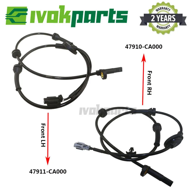 

2pcs Front L+R Left & Right ABS Wheel Speed Sensor For Nissan Murano 03-08 Quest 03-09 3.5L V6 47910-CA000 47911-CA000