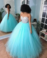 luxury silver crystal aqua quinceanera dresses for 15 year girl ball gown puffy corset gowns debut dress for party floor length