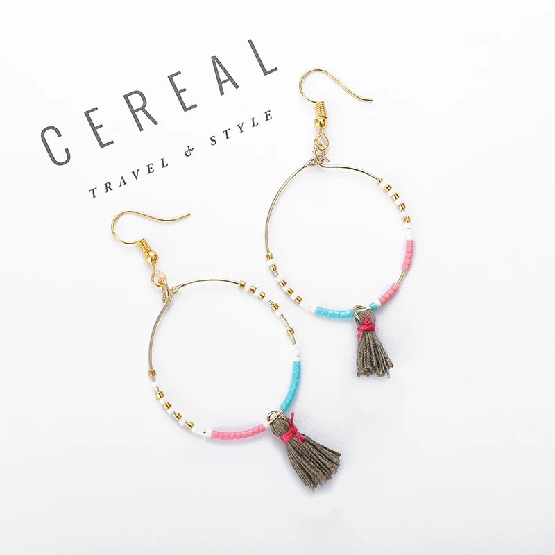 G. YCX Boho Этнические Позолоченные бисерные серьги-кольца для женщин девушек