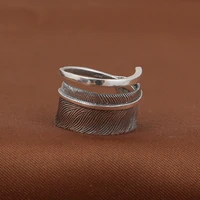 s925 sterling silver jewelry takahashi goro thai silver personality retractable mens feather ring