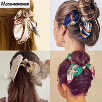 chiffon pearl hair scrunchies headband bowknot elastic hair bands for women girls hair ties ponytail holder new hair accessories