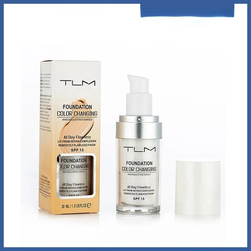 

30ml Temperature Change Complexion Liquid Foundation Cream Concealer Hydrating Makeup Coverage Base Cosmetics Primer