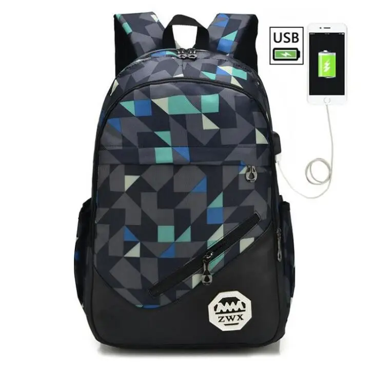 Набор из 3 сумок с USB-разъемом для мужчин и женщин школьный ранец старших классов